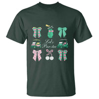 Lets Par-tee Coquette Golf Bows T Shirt Preppy Pink and Green Golf Cart n Bag Golfing Lover Club