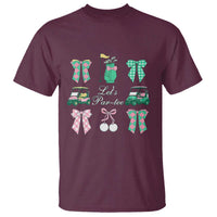 Lets Par-tee Coquette Golf Bows T Shirt Preppy Pink and Green Golf Cart n Bag Golfing Lover Club