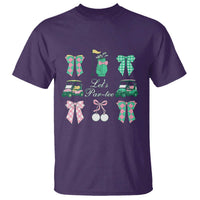 Lets Par-tee Coquette Golf Bows T Shirt Preppy Pink and Green Golf Cart n Bag Golfing Lover Club