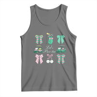 Lets Par-tee Coquette Golf Bows Tank Top Preppy Pink and Green Golf Cart n Bag Golfing Lover Club