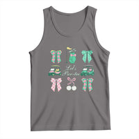 Lets Par-tee Coquette Golf Bows Tank Top Preppy Pink and Green Golf Cart n Bag Golfing Lover Club
