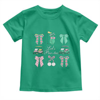 Lets Par-tee Coquette Golf Bows Toddler T Shirt Preppy Pink and Green Golf Cart n Bag Golfing Lover Club