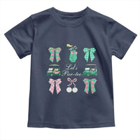 Lets Par-tee Coquette Golf Bows Toddler T Shirt Preppy Pink and Green Golf Cart n Bag Golfing Lover Club