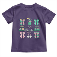 Lets Par-tee Coquette Golf Bows Toddler T Shirt Preppy Pink and Green Golf Cart n Bag Golfing Lover Club