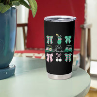Lets Par-tee Coquette Golf Bows Tumbler Cup Preppy Pink and Green Golf Cart n Bag Golfing Lover Club