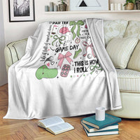 Lets Par-tee Coquette Golf Bows Throw Blanket Pink and Green Gear Girls Game Day Golfing Tradition