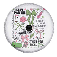 Lets Par-tee Coquette Golf Bows Spare Tire Cover Pink and Green Gear Girls Game Day Golfing Tradition