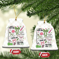 Lets Par-tee Coquette Golf Bows Ceramic Ornament Pink and Green Gear Girls Game Day Golfing Tradition