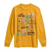 Lets Par-tee Coquette Golf Bows Long Sleeve Shirt Pink and Green Gear Girls Game Day Golfing Tradition