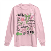 Lets Par-tee Coquette Golf Bows Long Sleeve Shirt Pink and Green Gear Girls Game Day Golfing Tradition