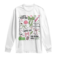 Lets Par-tee Coquette Golf Bows Long Sleeve Shirt Pink and Green Gear Girls Game Day Golfing Tradition