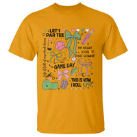 Lets Par-tee Coquette Golf Bows T Shirt Pink and Green Gear Girls Game Day Golfing Tradition