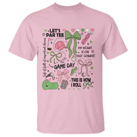 Lets Par-tee Coquette Golf Bows T Shirt Pink and Green Gear Girls Game Day Golfing Tradition
