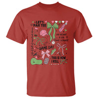 Lets Par-tee Coquette Golf Bows T Shirt Pink and Green Gear Girls Game Day Golfing Tradition