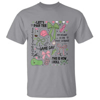 Lets Par-tee Coquette Golf Bows T Shirt Pink and Green Gear Girls Game Day Golfing Tradition