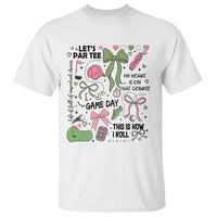 Lets Par-tee Coquette Golf Bows T Shirt Pink and Green Gear Girls Game Day Golfing Tradition