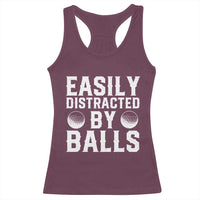Easily Distracted By Balls Funny Golfer Racerback Tank Top Sarcastic Golfing Humor for Golf Dads n Men