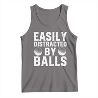 Easily Distracted By Balls Funny Golfer Tank Top Sarcastic Golfing Humor for Golf Dads n Men