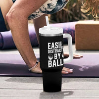 Easily Distracted By Balls Funny Golfer Tumbler With Handle Sarcastic Golfing Humor for Golf Dads n Men