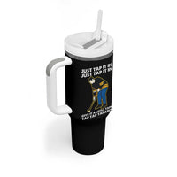 Just Tap It In Funny Golfer Tumbler With Handle Tappy Tap Taparoo Putting Golfing Humor Retro Golf Lover