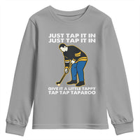 Just Tap It In Funny Golfer Youth Sweatshirt Tappy Tap Taparoo Putting Golfing Humor Retro Golf Lover