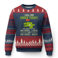 I Was One Under Today Funny Golf Humor Ugly Christmas Sweater Sarcastic Golfer Joke Gift for Amateur Golfing Enthusiasts n Dads