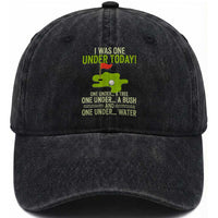 I Was One Under Today Funny Golf Humor Washed Cotton Baseball Cap Sarcastic Golfer Joke Gift for Amateur Golfing Enthusiasts n Dads