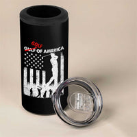 Golf Of America Patriotic USA Flag 4 in 1 Can Cooler Tumbler Funny Golfing Pun American Sports Gift for Patriotic Golfers n Dads
