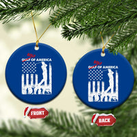 Golf Of America Patriotic USA Flag Ceramic Ornament Funny Golfing Pun American Sports Gift for Patriotic Golfers n Dads