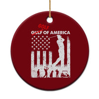 Golf Of America Patriotic USA Flag Ceramic Ornament Funny Golfing Pun American Sports Gift for Patriotic Golfers n Dads