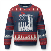 Golf Of America Patriotic USA Flag Ugly Christmas Sweater Funny Golfing Pun American Sports Gift for Patriotic Golfers n Dads