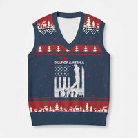 Golf Of America Patriotic USA Flag V-Neck Knit Sweater Vest Funny Golfing Pun American Sports Gift for Patriotic Golfers n Dads