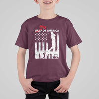 Golf Of America Patriotic USA Flag T Shirt For Kid Funny Golfing Pun American Sports Gift for Patriotic Golfers n Dads