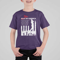 Golf Of America Patriotic USA Flag T Shirt For Kid Funny Golfing Pun American Sports Gift for Patriotic Golfers n Dads