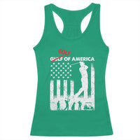 Golf Of America Patriotic USA Flag Racerback Tank Top Funny Golfing Pun American Sports Gift for Patriotic Golfers n Dads