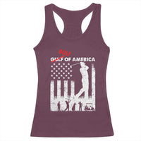 Golf Of America Patriotic USA Flag Racerback Tank Top Funny Golfing Pun American Sports Gift for Patriotic Golfers n Dads