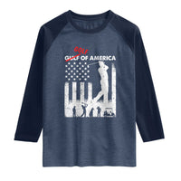 Golf Of America Patriotic USA Flag Raglan Shirt Funny Golfing Pun American Sports Gift for Patriotic Golfers n Dads