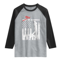 Golf Of America Patriotic USA Flag Raglan Shirt Funny Golfing Pun American Sports Gift for Patriotic Golfers n Dads