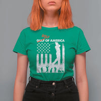 Golf Of America Patriotic USA Flag T Shirt For Women Funny Golfing Pun American Sports Gift for Patriotic Golfers n Dads