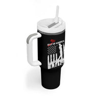 Golf Of America Patriotic USA Flag Tumbler With Handle Funny Golfing Pun American Sports Gift for Patriotic Golfers n Dads