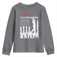 Golf Of America Patriotic USA Flag Youth Sweatshirt Funny Golfing Pun American Sports Gift for Patriotic Golfers n Dads
