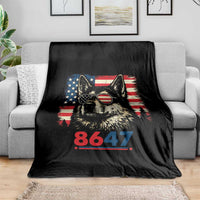Vintage Patriotic German Shepherd 1776 Graphic Throw Blanket American Flag Sunglasses Cool Dog 4th of July Distressed