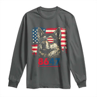 Vintage Patriotic German Shepherd 1776 Graphic Long Sleeve Shirt American Flag Sunglasses Cool Dog 4th of July Distressed