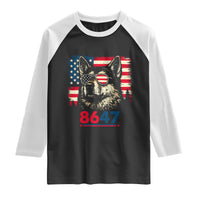 Vintage Patriotic German Shepherd 1776 Graphic Raglan Shirt American Flag Sunglasses Cool Dog 4th of July Distressed