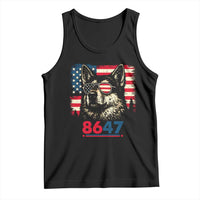 Vintage Patriotic German Shepherd 1776 Graphic Tank Top American Flag Sunglasses Cool Dog 4th of July Distressed