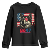 Vintage Patriotic German Shepherd 1776 Graphic Youth Sweatshirt American Flag Sunglasses Cool Dog 4th of July Distressed