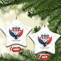 250 Years of Freedom Commemorative Patriotic Eagle Ceramic Ornament Majestic American Flag Winged Eagle 1776 to 2026 Semiquincentennial