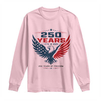250 Years of Freedom Commemorative Patriotic Eagle Long Sleeve Shirt Majestic American Flag Winged Eagle 1776 to 2026 Semiquincentennial