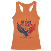 250 Years of Freedom Commemorative Patriotic Eagle Racerback Tank Top Majestic American Flag Winged Eagle 1776 to 2026 Semiquincentennial