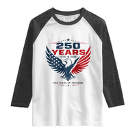 250 Years of Freedom Commemorative Patriotic Eagle Raglan Shirt Majestic American Flag Winged Eagle 1776 to 2026 Semiquincentennial